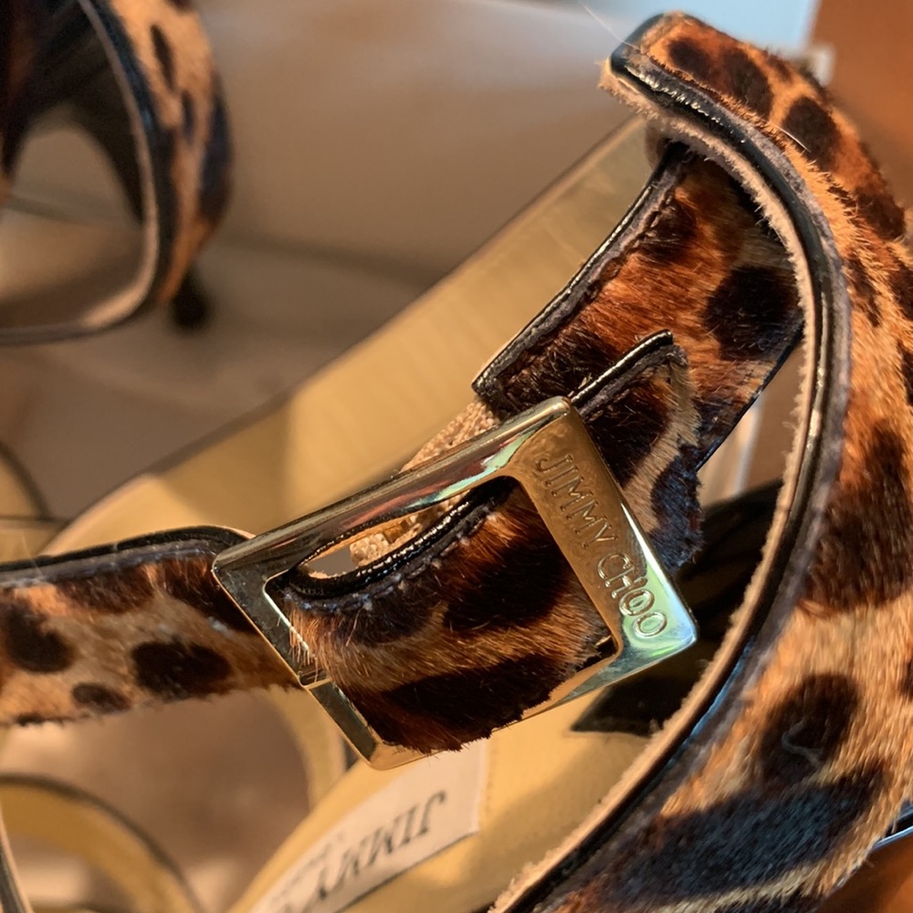 Used Jimmy Choo leopard heels/platform size 40. - Picture 3 of 7